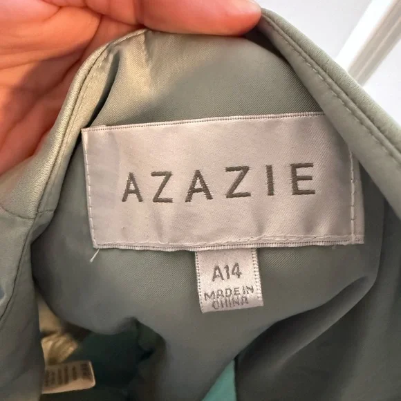 Azazie One-Shoulder Agave Dress - Picture 3 of 4